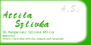 attila szlivka business card